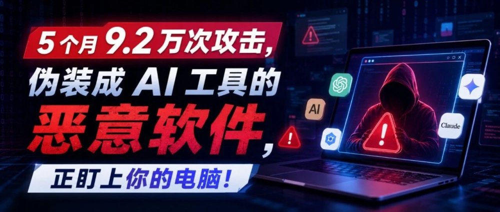 5 个月 9.2 万次攻击，伪装成 AI 工具的恶意软件，正盯上你的电脑！