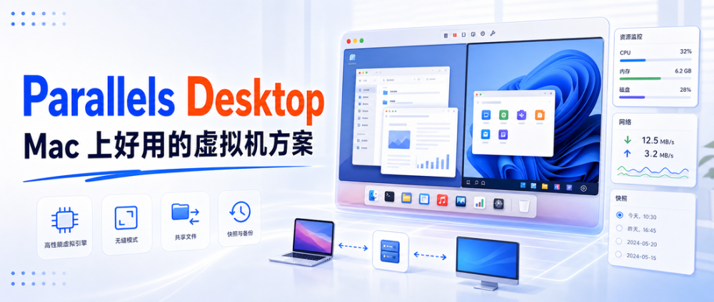 Parallels Desktop：Mac 上好用的虚拟机方案