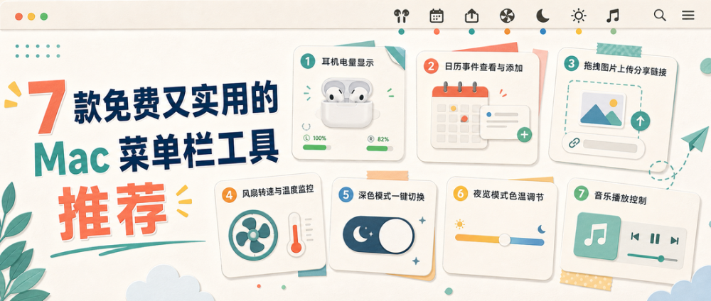 7 款免费又实用的 Mac 菜单栏工具推荐