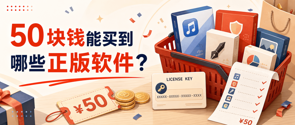 50 块钱能在数码荔枝买到哪些正版软件？