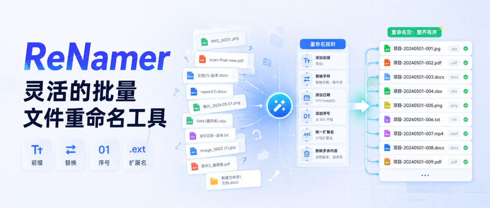 ReNamer：灵活的批量文件重命名工具