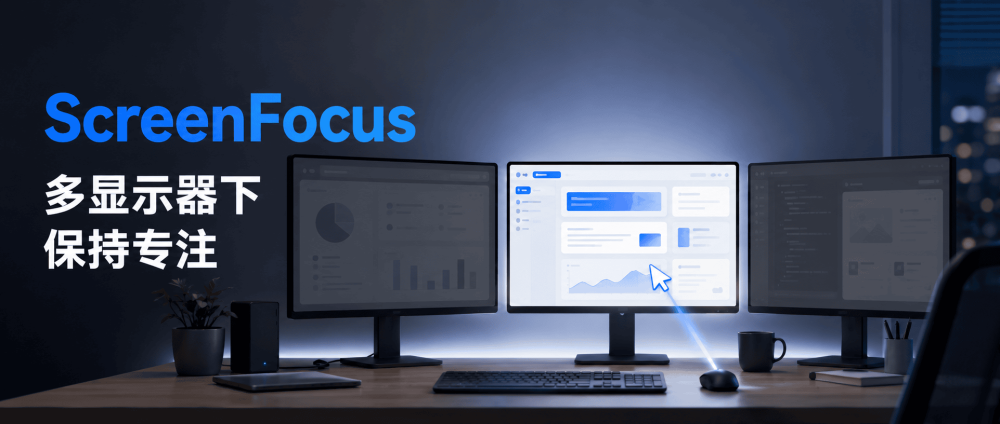 ScreenFocus：一款适合多显示器办公的专注效率工具